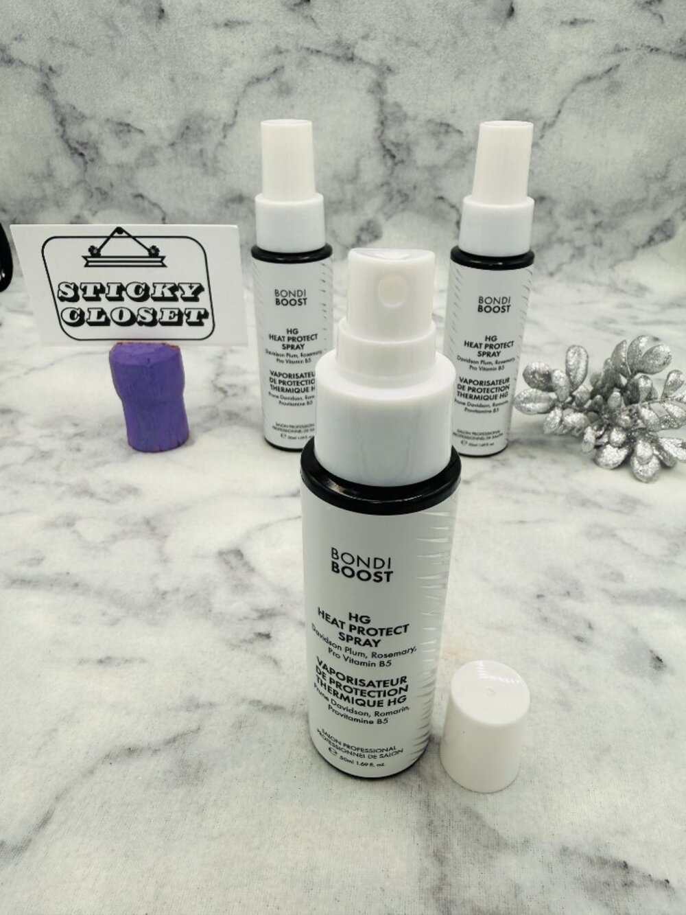 Bondi Boost Haircare Set,Heat Protect Spray Rosemary & Vitamin B5,Travel-3pc-NEW